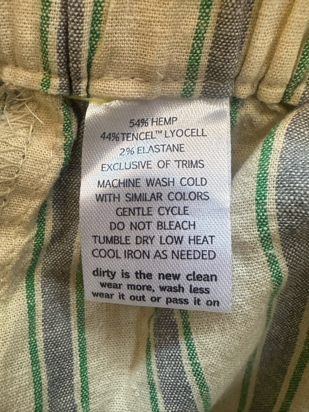 TOAD&CO “Taj Hemp” Cuffed Shorts In Barley Stripe Size Medium New With Tag! - Picture 8 of 8